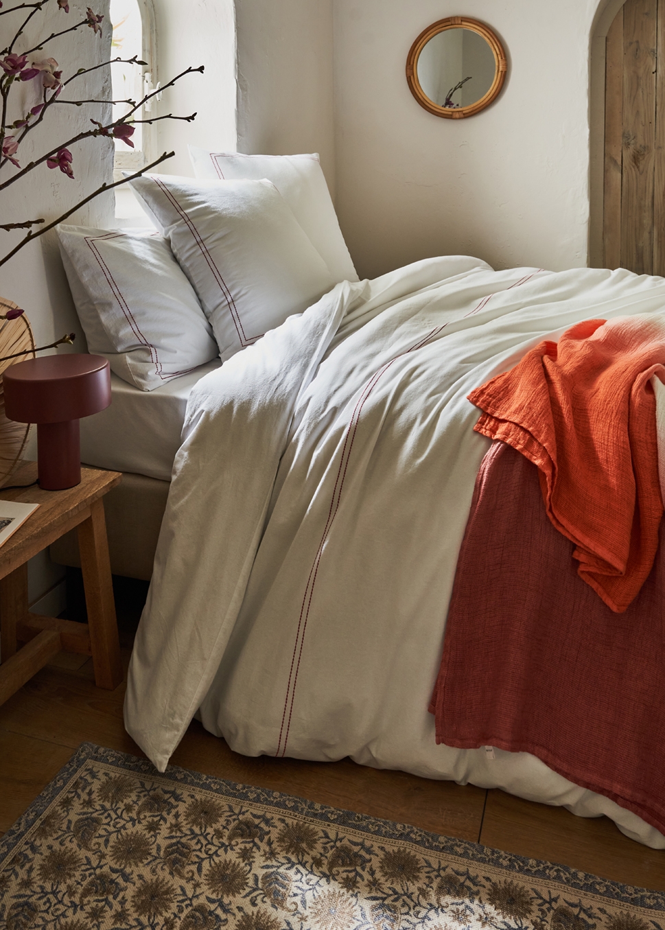 HOUSSE DE COUETTE EN COTON LAVÉ FUSCHIA