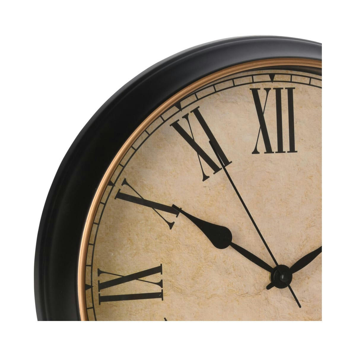 - Horloge murale ronde noir et doré D35x5cm