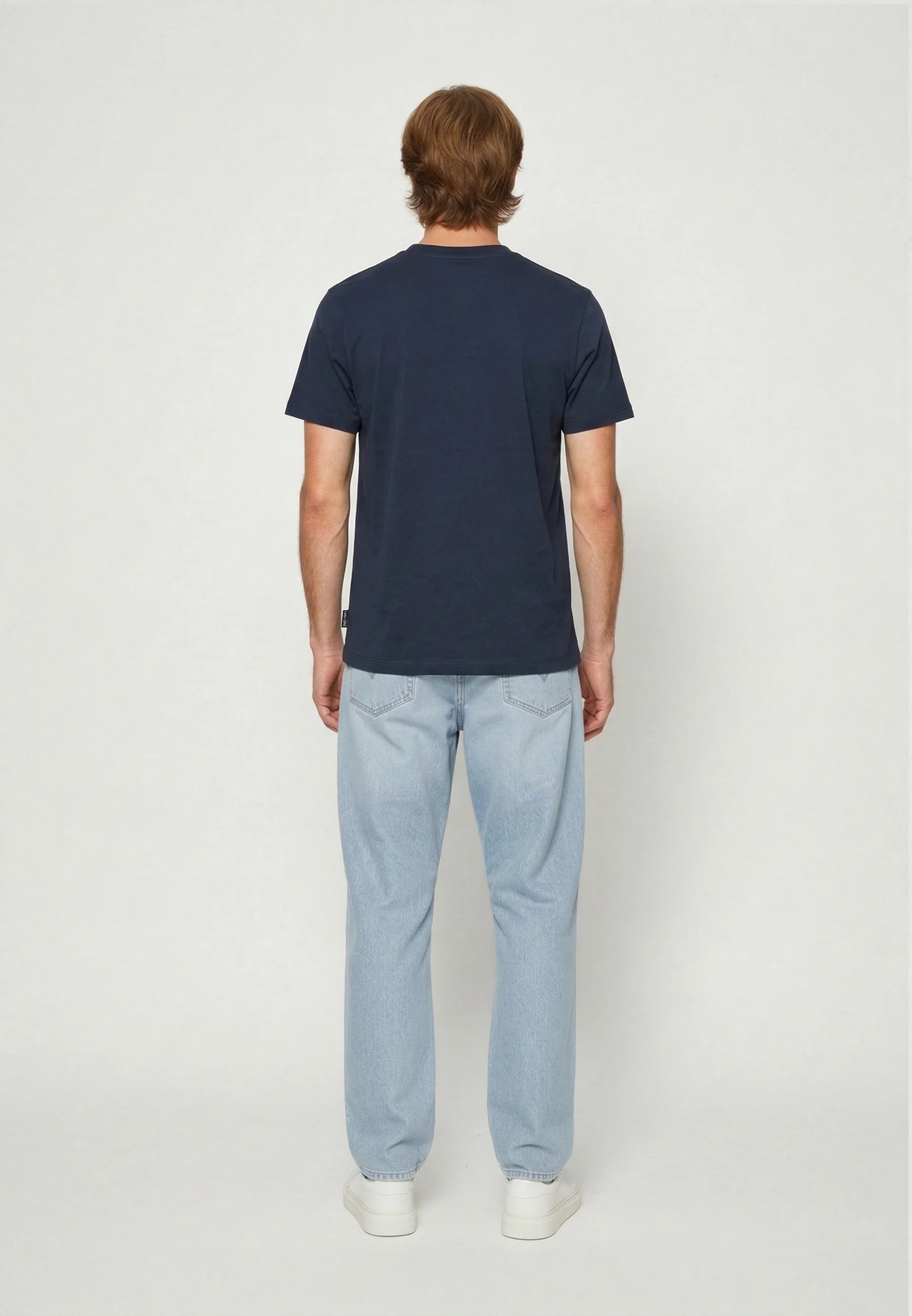 T-shirt manches courtes slim bleu marine coton stretch BART