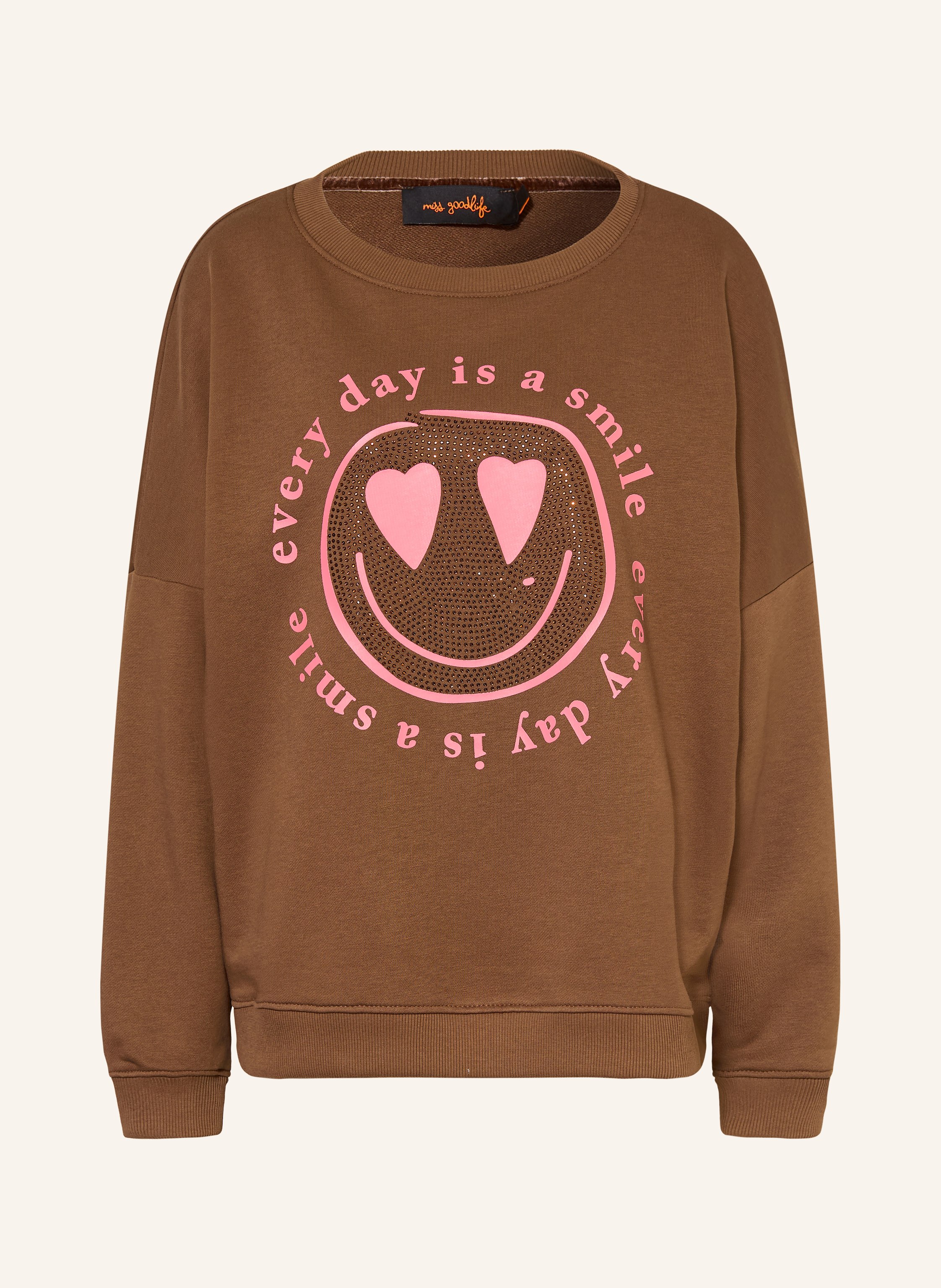 miss goodlife Oversized-Sweatshirt mit Schmucksteinen