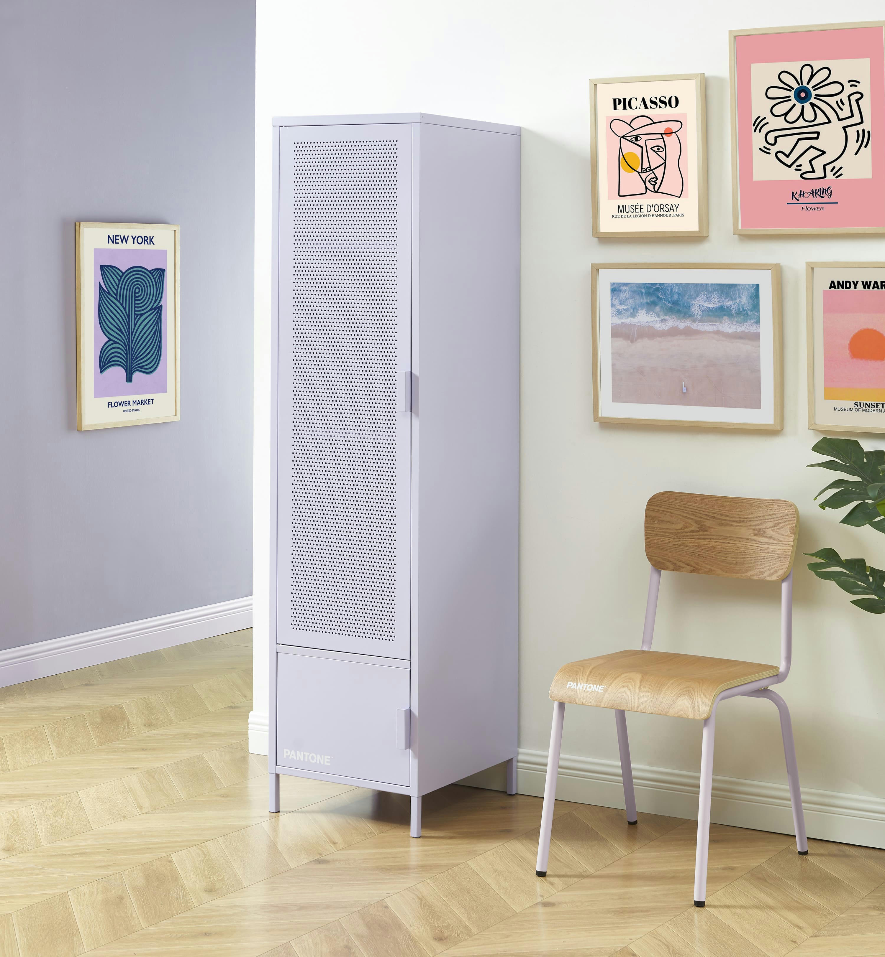 PANTONE - Vestiaire  métal lilas h180cm