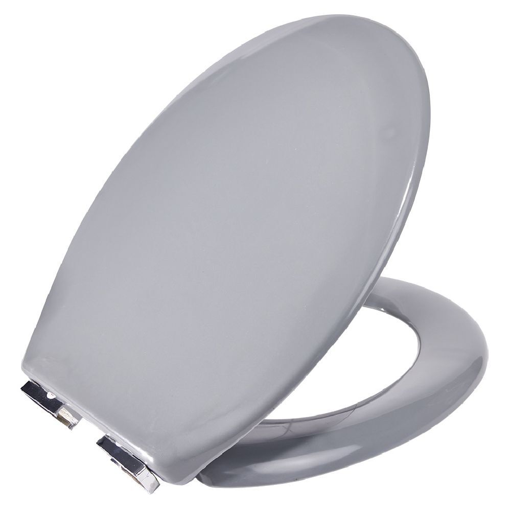 Abattant WC duroplast gris avec frein de chute déclipsable réglable