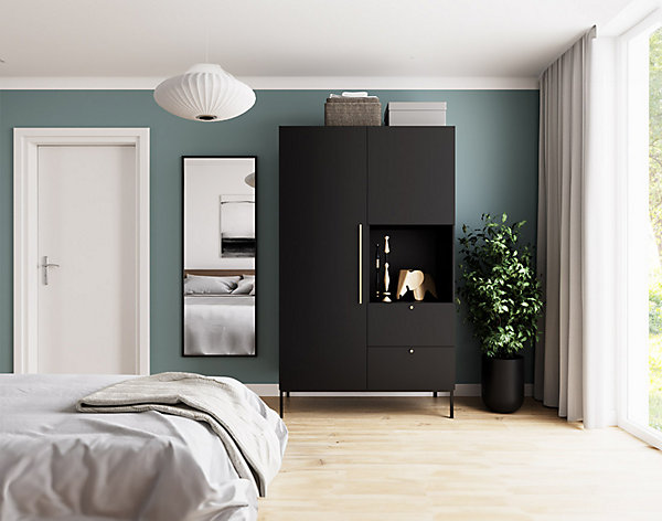 Felicia - armoire - noir - 120x200 cm - Best Mobilier