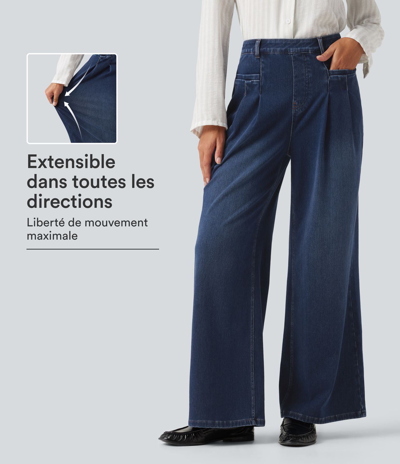 Jean large Halara Flex™ taille haute avec poches