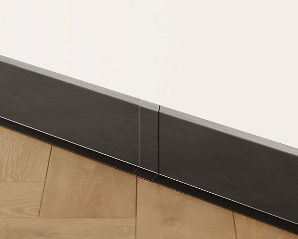 Joint FI en acier inoxydable pour plinthe Noir satiné - 60mm x 30mm x 12mm