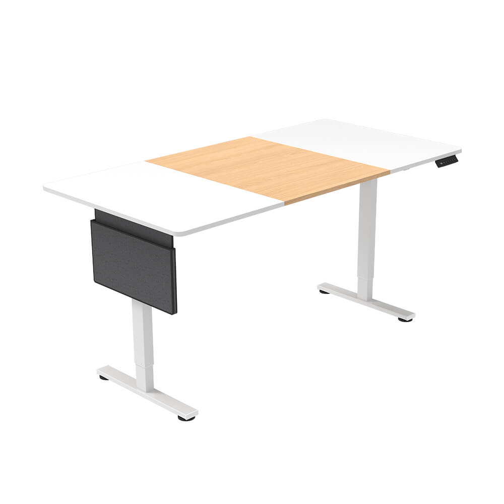 Home Deluxe in hoogte verstelbaar bureau ELMO incl. PC houder wit/hout 120 x 60 cm