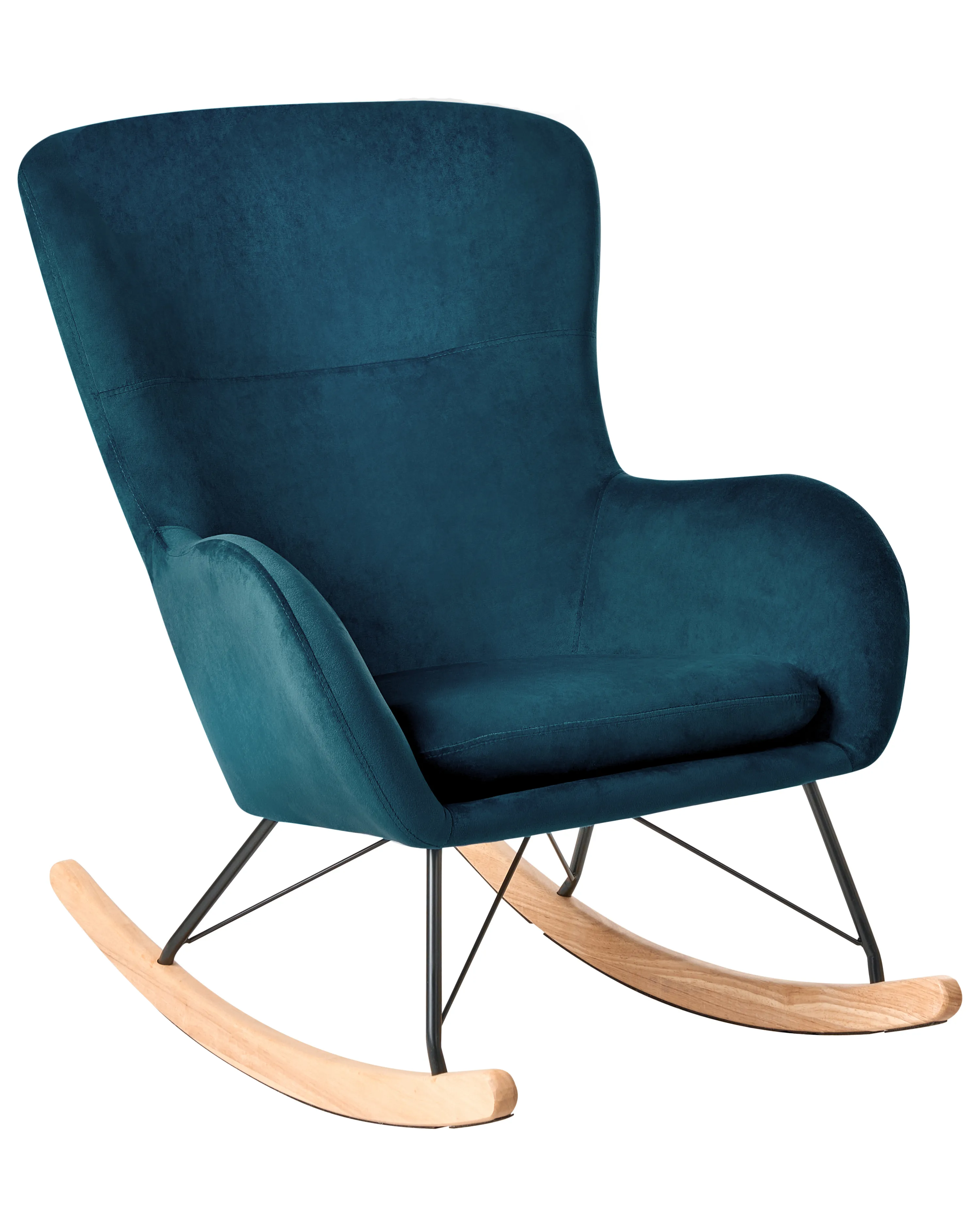 Rocking Chair ELLAN Velvet Sea Blue