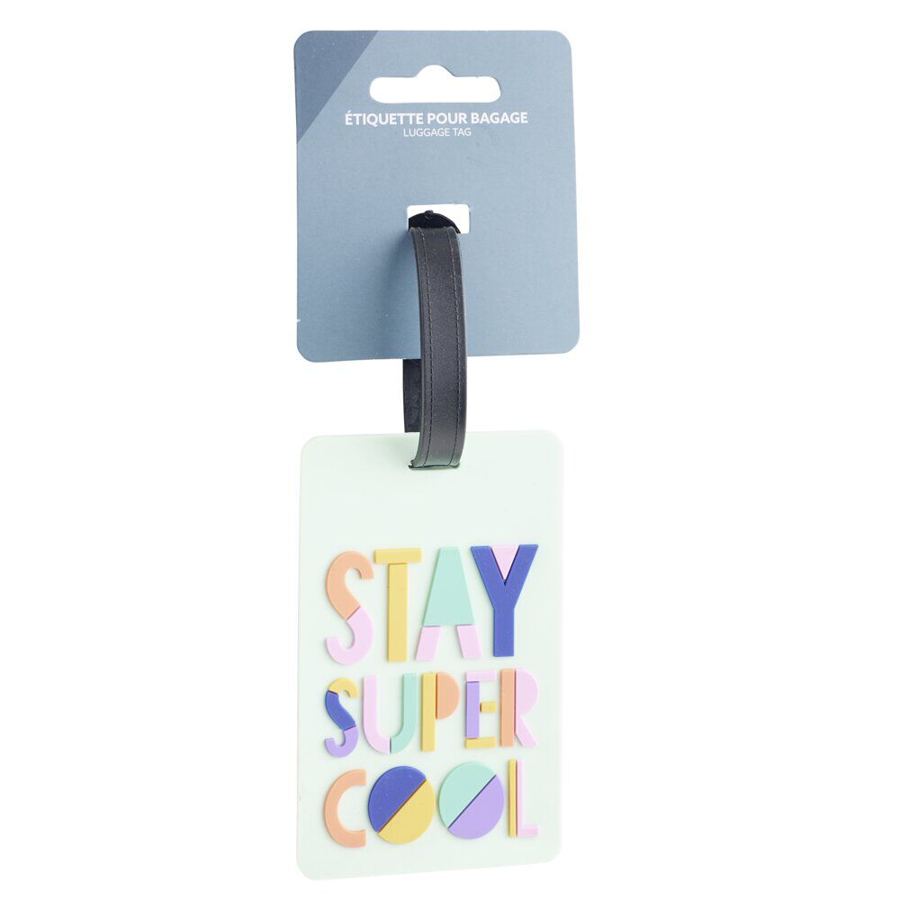 étiquette de bagage PVC 7x15cm (5 modèles)