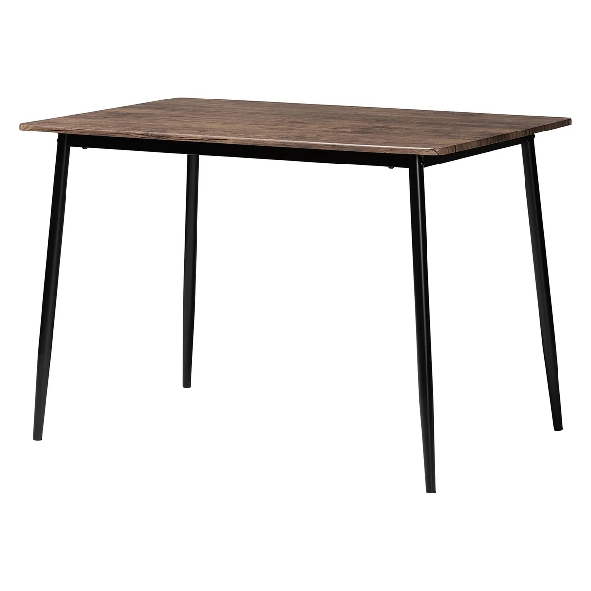 Dalair Industrial Rustic Brown Wood and Metal Dining Table