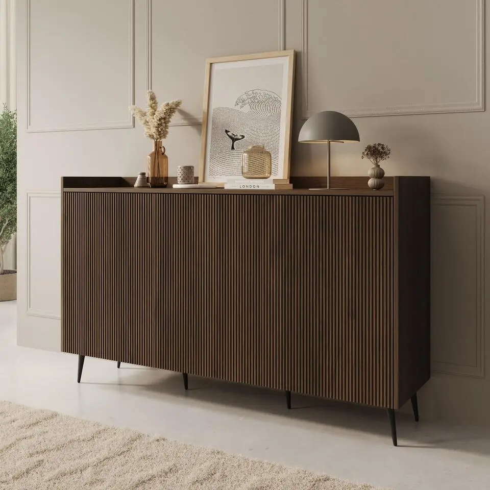 Meubella - Asty - Dressoir - Donker eiken - 150x41x92 cm