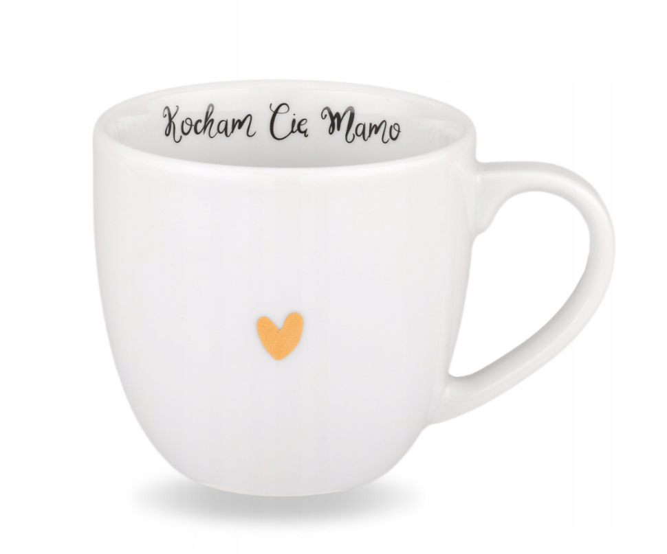 Biały kubek porcelanowy 300 ml - Kocham cię mamo na dzień matki dla mamy