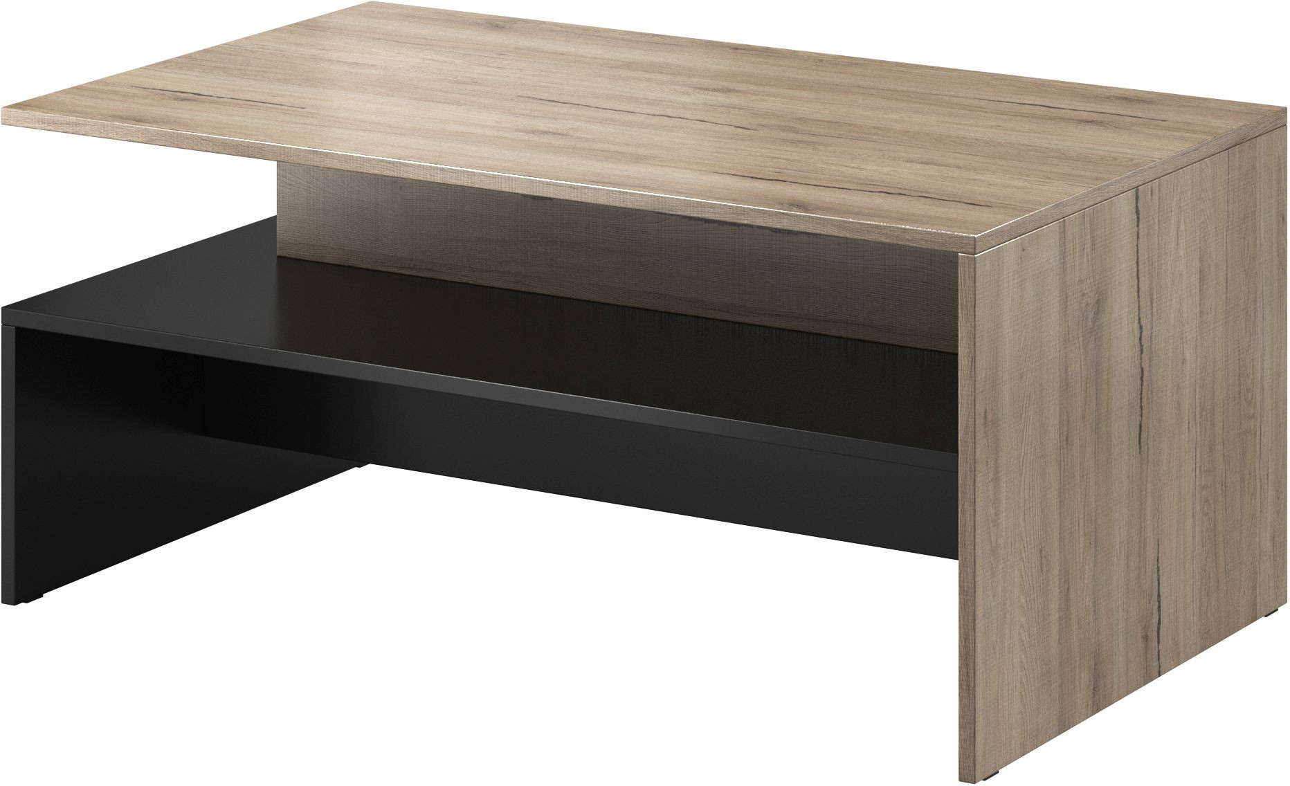 Stolik kawowy BAROS 100x60 dąb san remo jasny/czarny