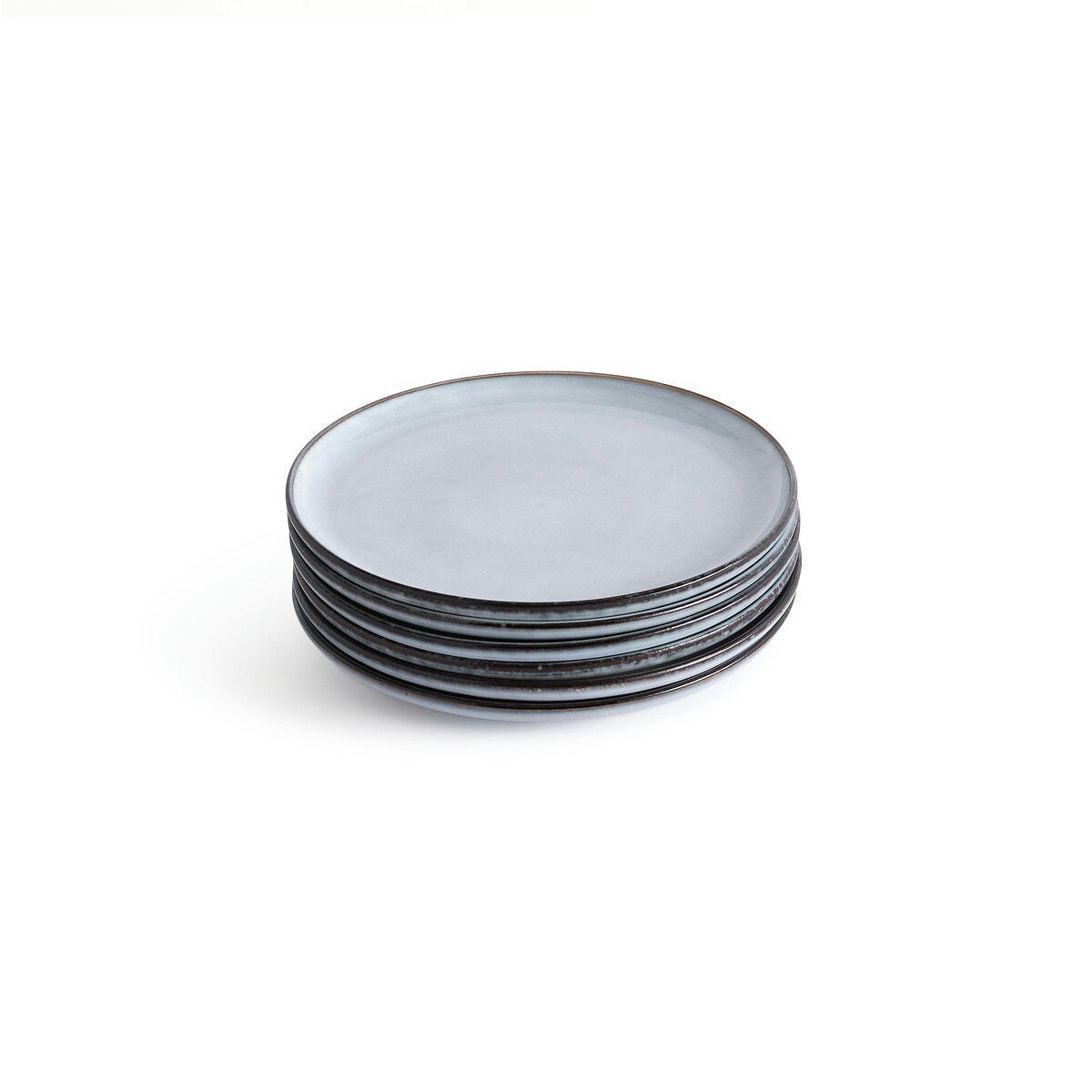 Lot de 6 assiettes dessert en grès émaillé, Bambyo