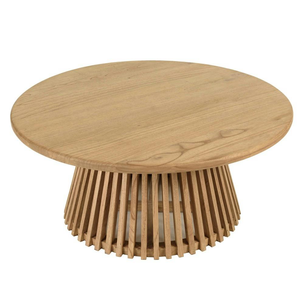 Table basse ronde 90cm en bois de mindi TIVARO