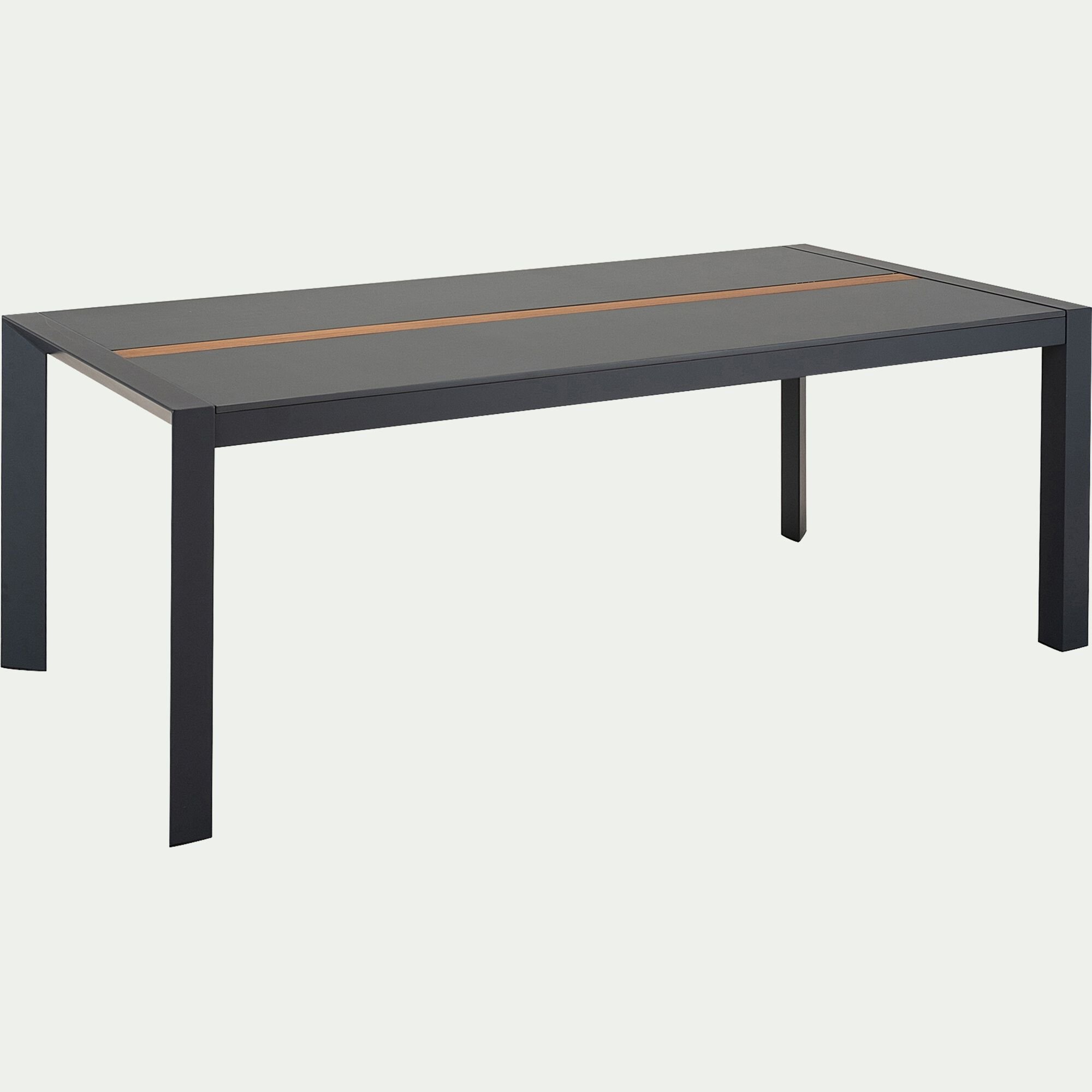 MASSIMO - Table de repas jardin en duraboard et aluminium - noir (8 places)