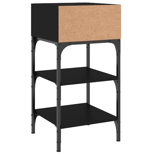 NNEVL Bedside Table Black 35x34.5x70 cm Engineered Wood