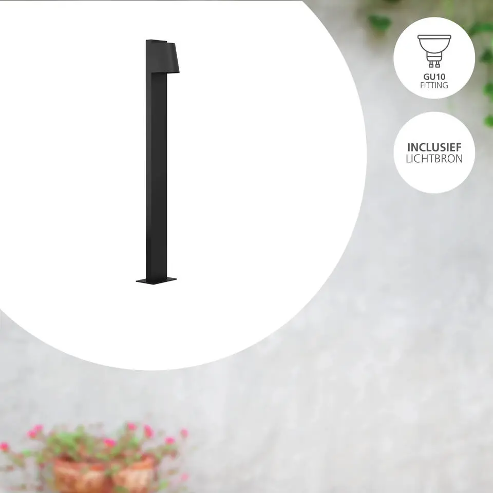 EGLO Stagnone Sokkellamp - GU10 - 10 cm - Zwart
