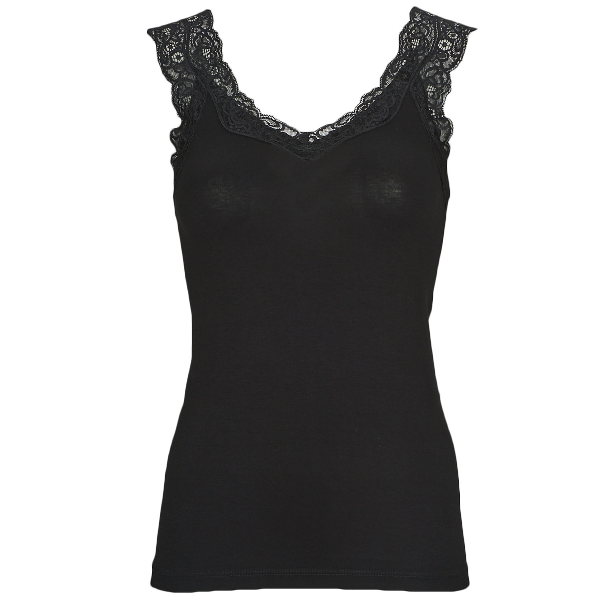 Pieces - PCBARBERA LACE TOP - Black
