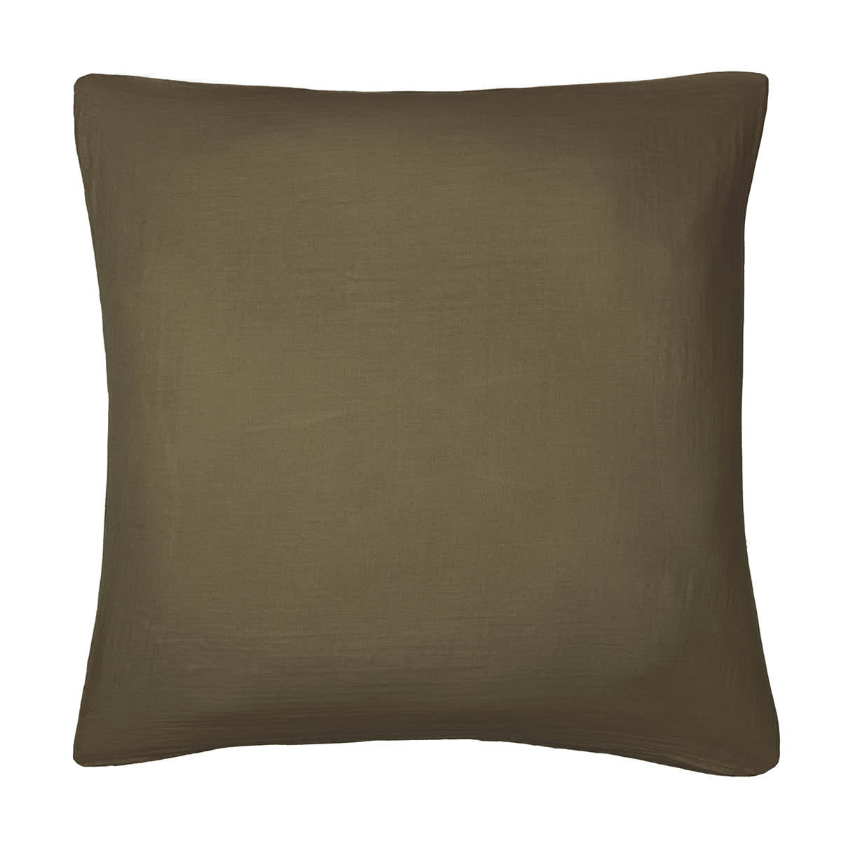 CLARA - Taie d'oreiller (x1) gaze de coton  65x65 vert kaki