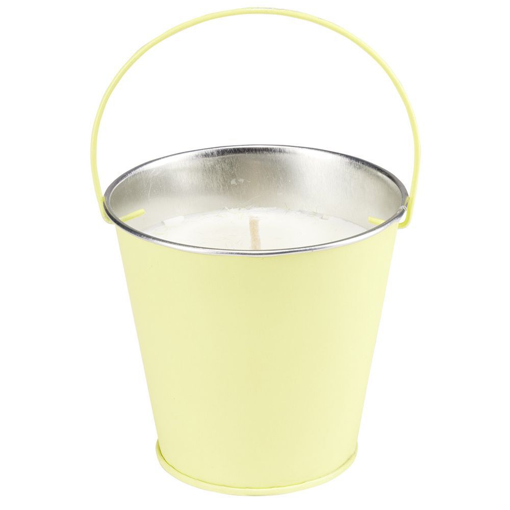 Bougie citronnelle soja et beurre de ghee seau métal pastel 42H