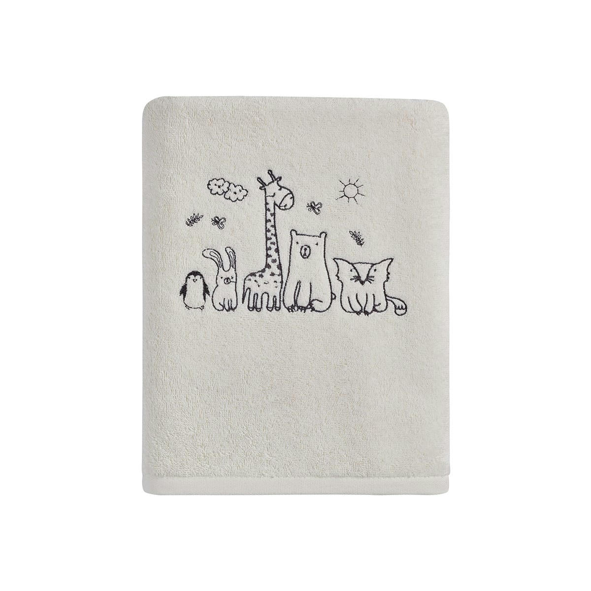 BABY JUNGLE - Drap de bain en coton Gris Cendré 70x130 cm