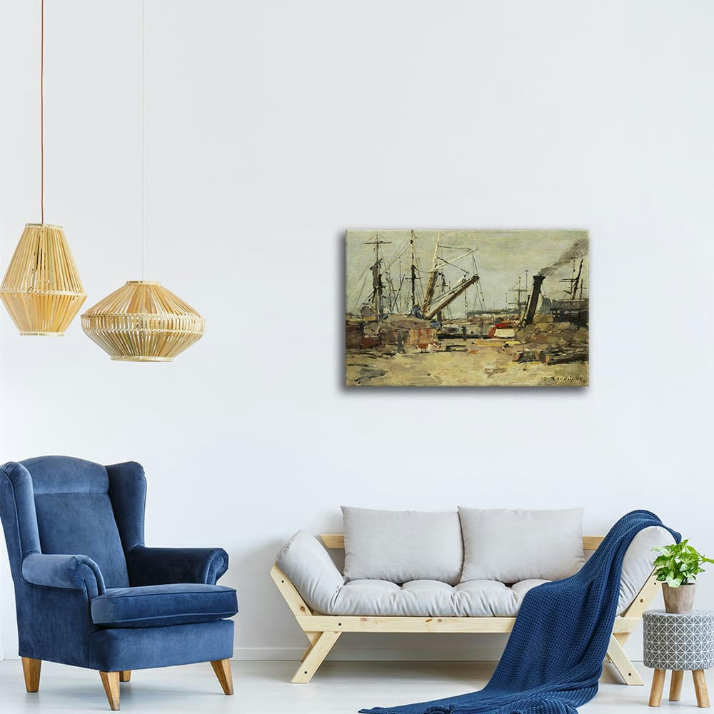 - Tableau - Les Chalutiers - Eugène Boudin 60x90cm