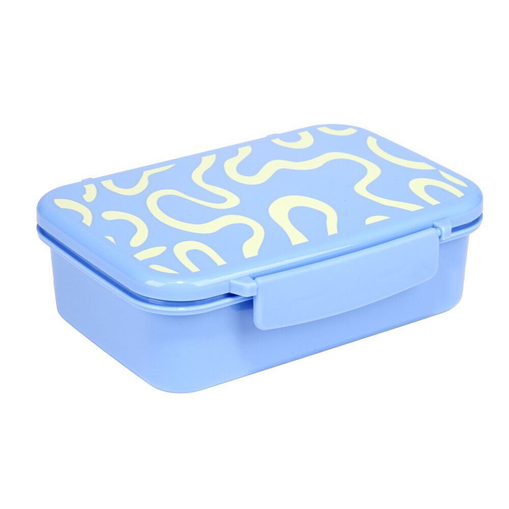 Lunch box plastique 800ml avec séparateur lignes ondulées 13x18xH6cm (2 modèles)