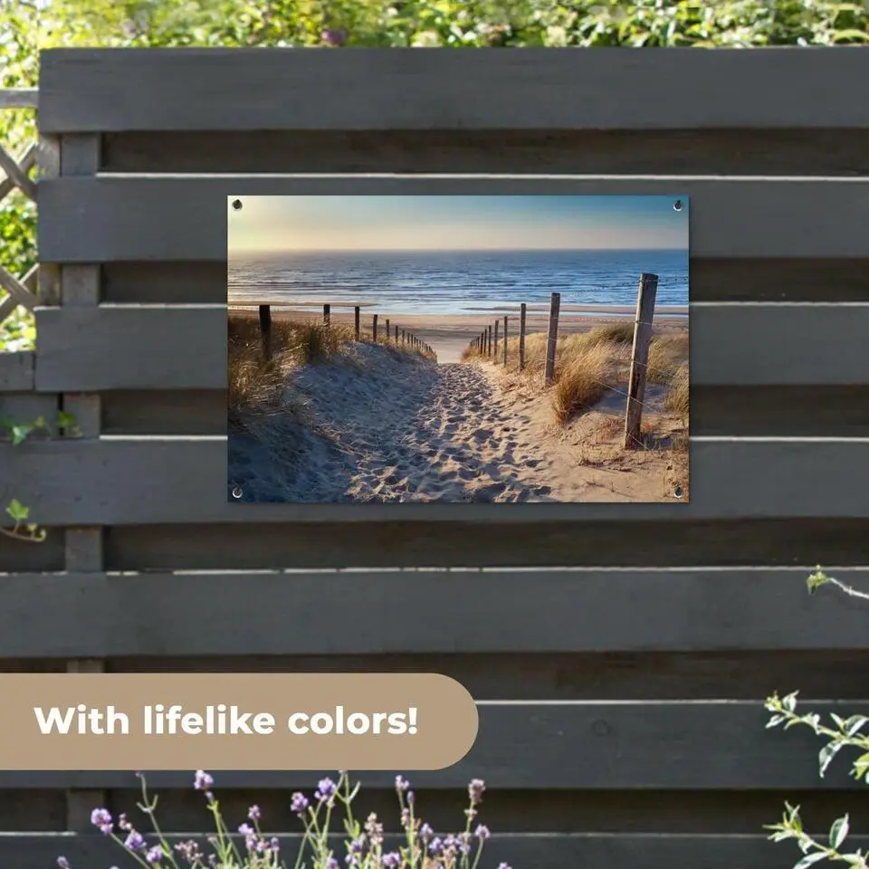 MuchoWow Tuinposter 90x60cm Strand Zee Nederland Duinen Zon