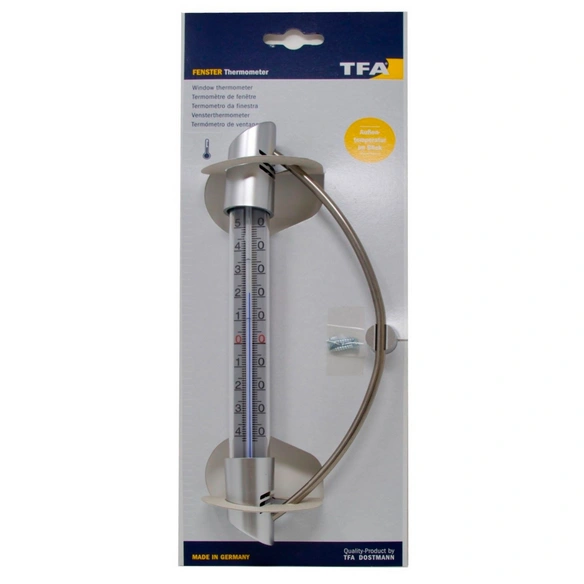 Fensterthermometer, Breite: 10,3 cm, edelstahl|Kunststoff
