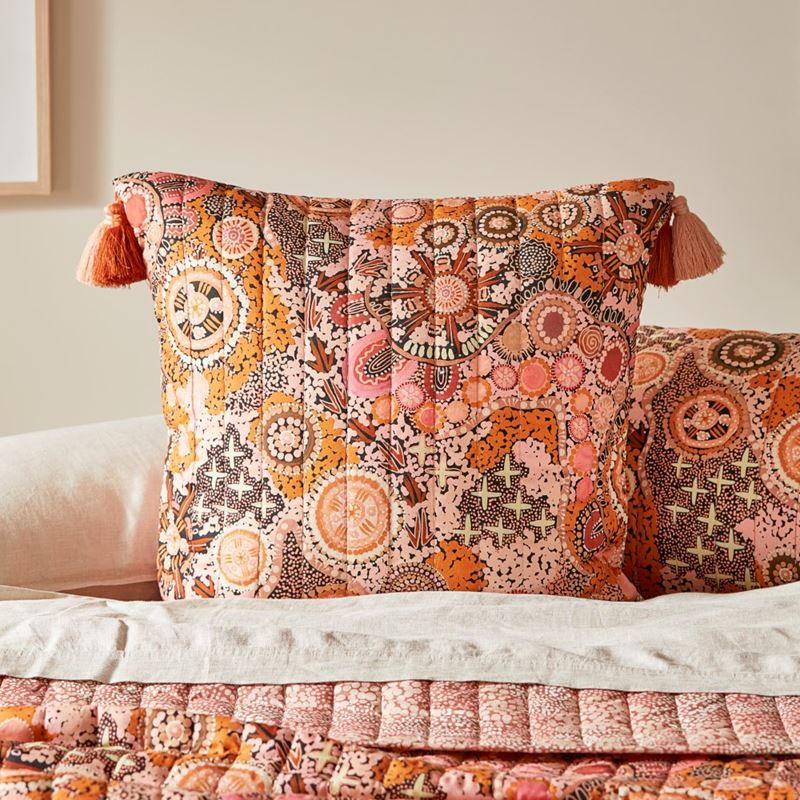 Cungelella Kalkatungu Sunbaked Pink Quilted Coverlet Separates