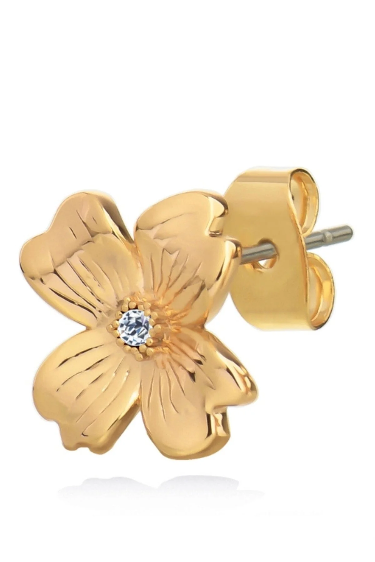 Le Fleur Collection Gold Flower CZ Earrings