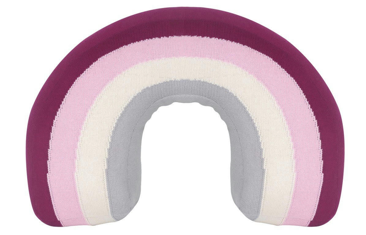 ALMA - Coussin Arc-en-Ciel en coton rose