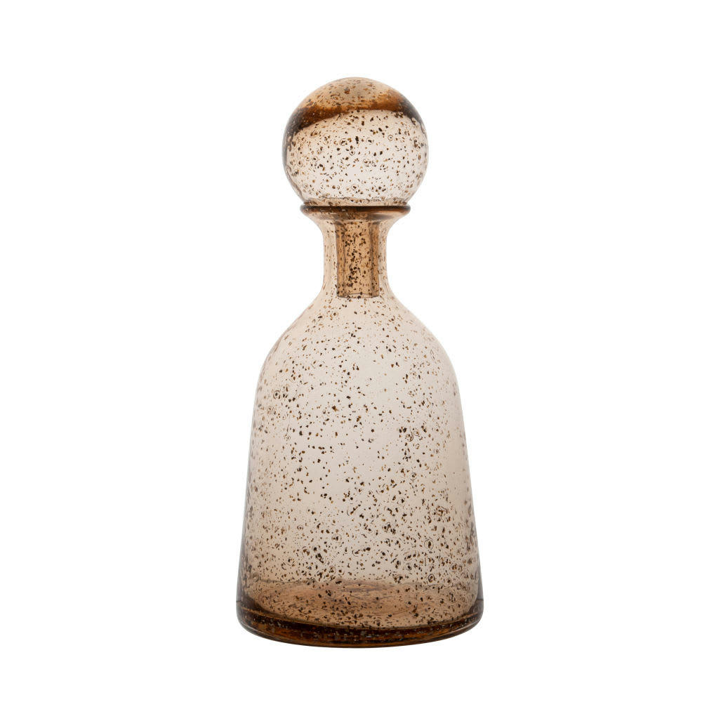 LUXOR - Flacon décoratif en verre ambré et doré H34