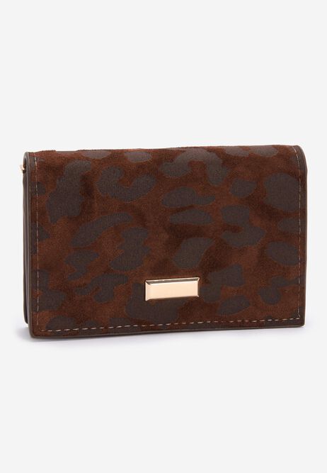 Womens Brown Animal Print Purse