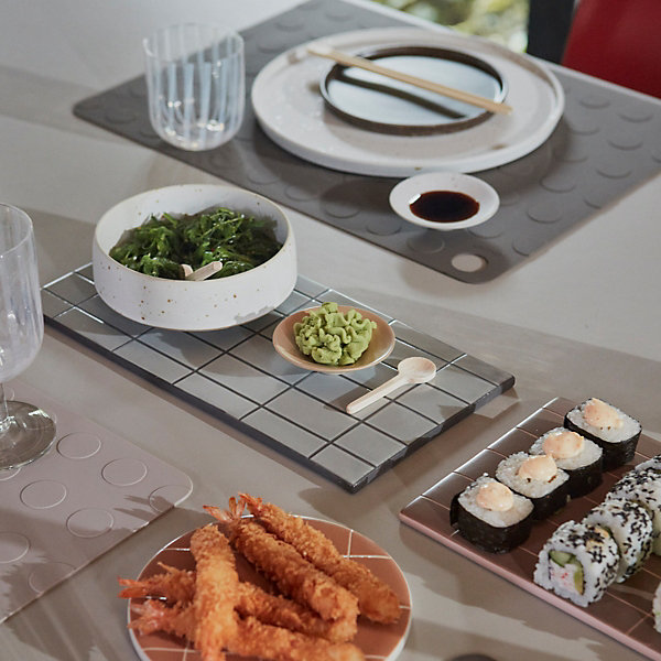 Lot de 2 sets de table dotto marron en silicone h0,2x45x34cm