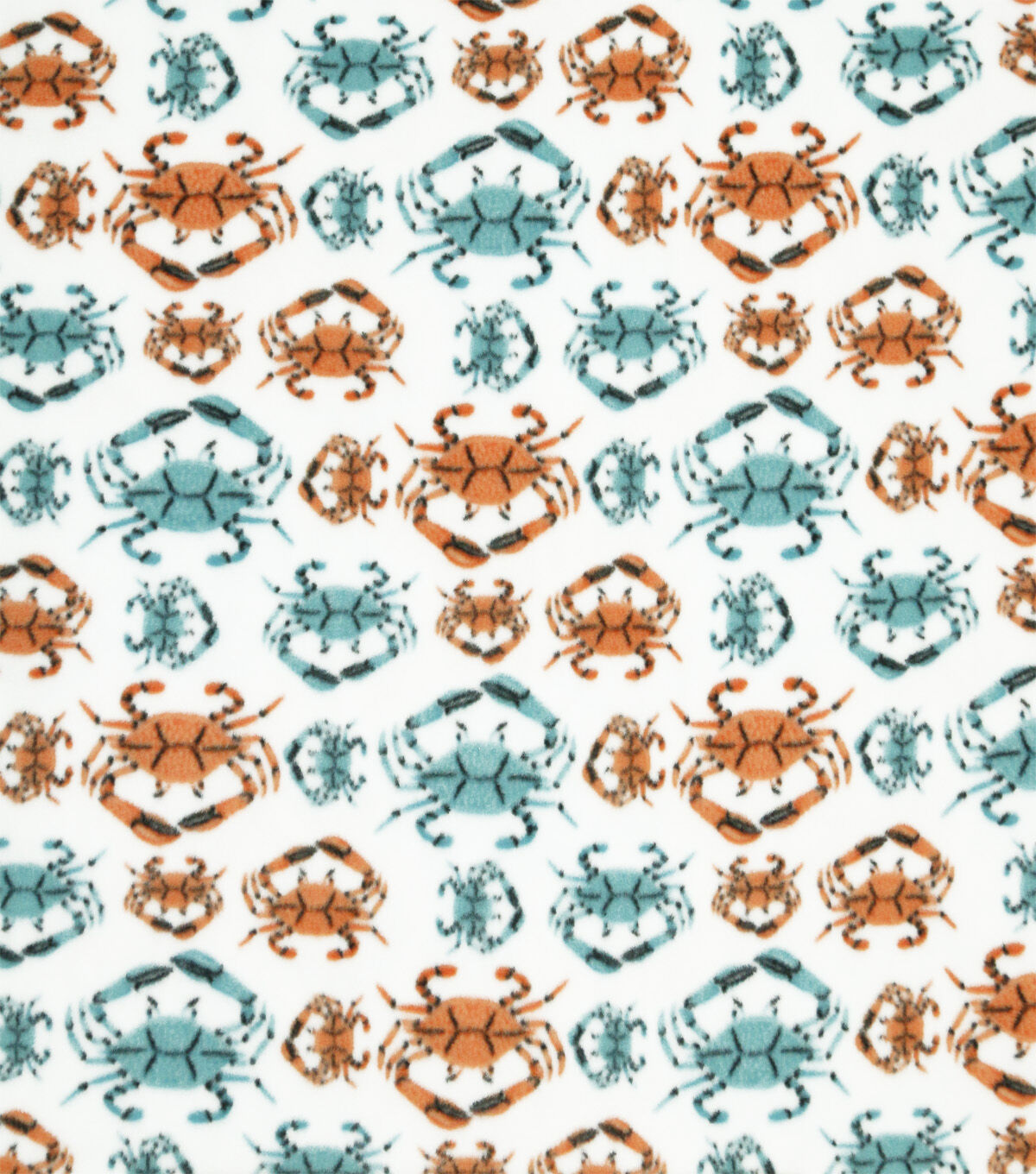 Resort Crabs on White Anti Pill Plush Fleece Fabric