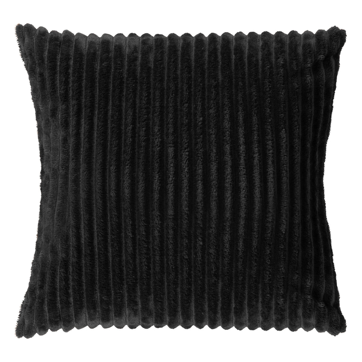 MART - sierkussen 45x45 cm - zacht ribfluweel - corduroy - Raven - zwart