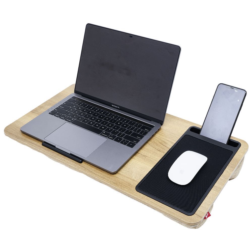 Support pour ordinateur portable nomade bois naturel 57x30xH7,5cm