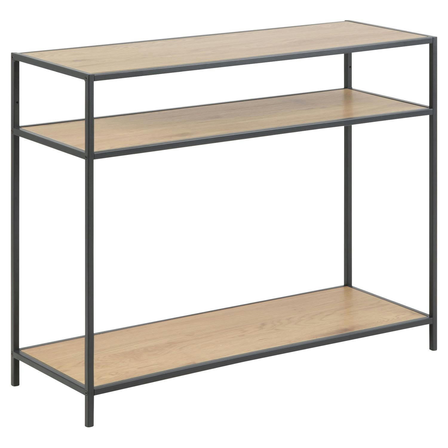 SIREINE - Console 3 étages en mdf et métal noir beige