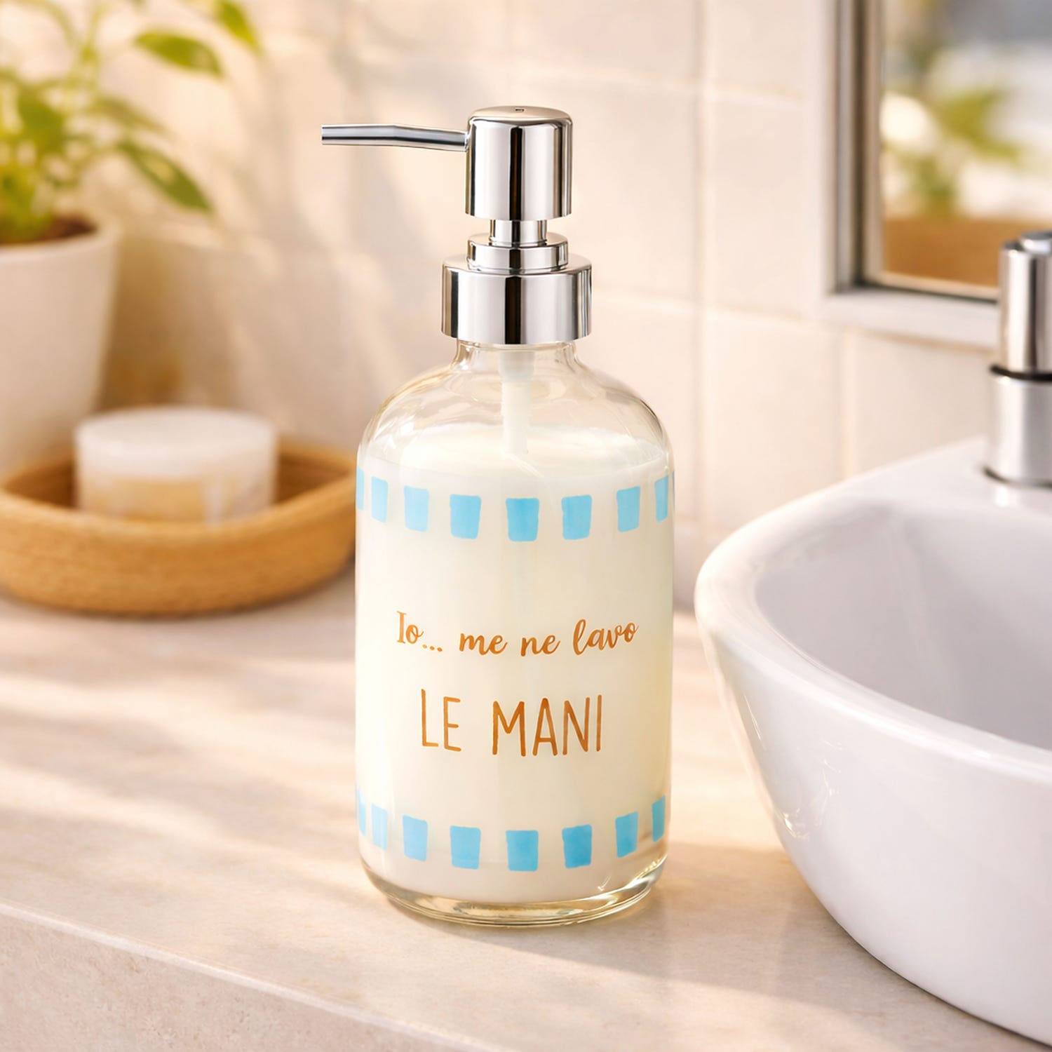 Dispenser sapone vetro 500 ml Le Mani Color Bloom