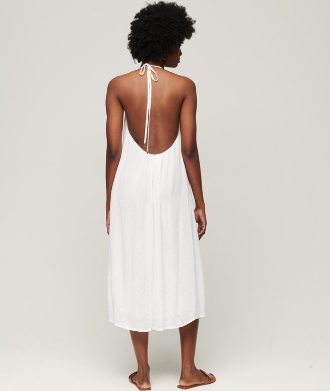 Lace Halter Neck Midi Dress