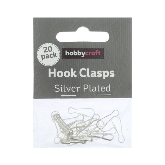 Silver-Plated Hook Clasps 18mm 20 Pack