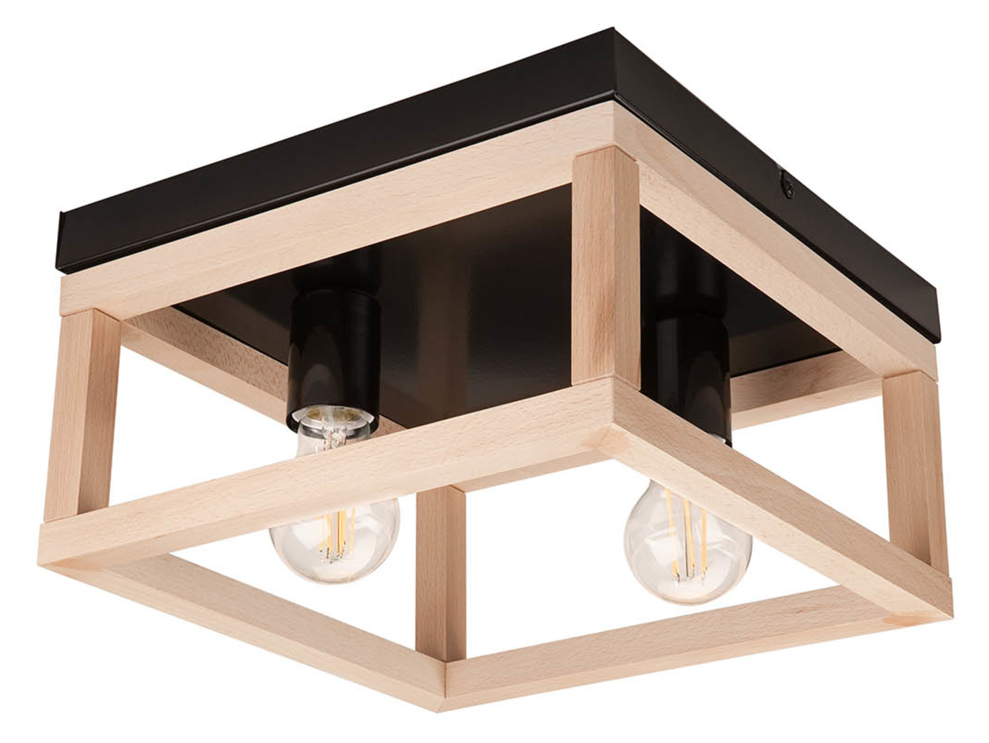 Lampa sufitowa Villy 2-punktowa czarno-beżowa