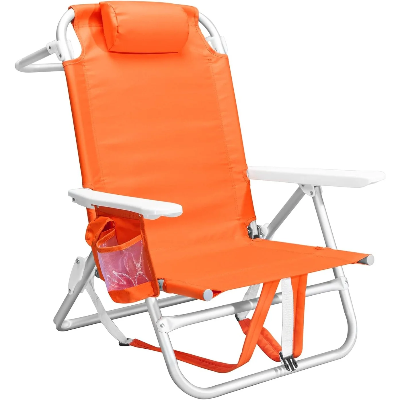 BOSSIN Backpack Beach Chairs for Adults,Adjustable high Beach Lounge Chairs with Towel Rack for Outdoor,Travel