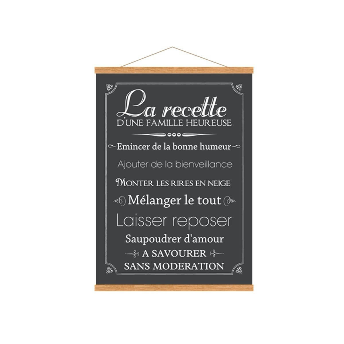 - Affiche Kakemono Recette Famille heureuse 50x70cm