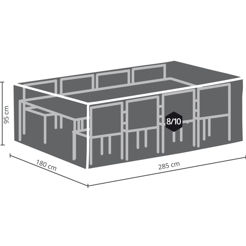 Housse pour ensemble de jardin 285 x 180 x 95 cm PEREL
