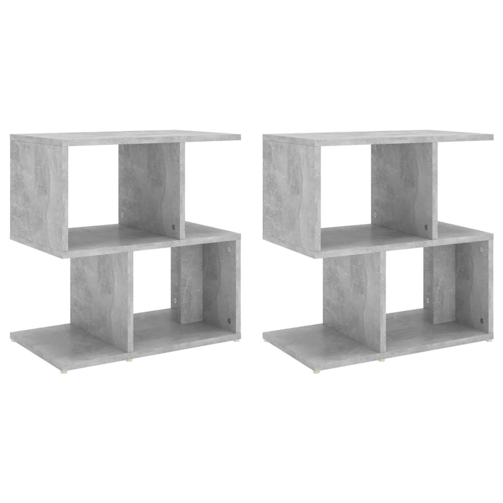2x Szafka Nocna Stolik Komoda Szara Do Sypialni 50x30x51,5 cm