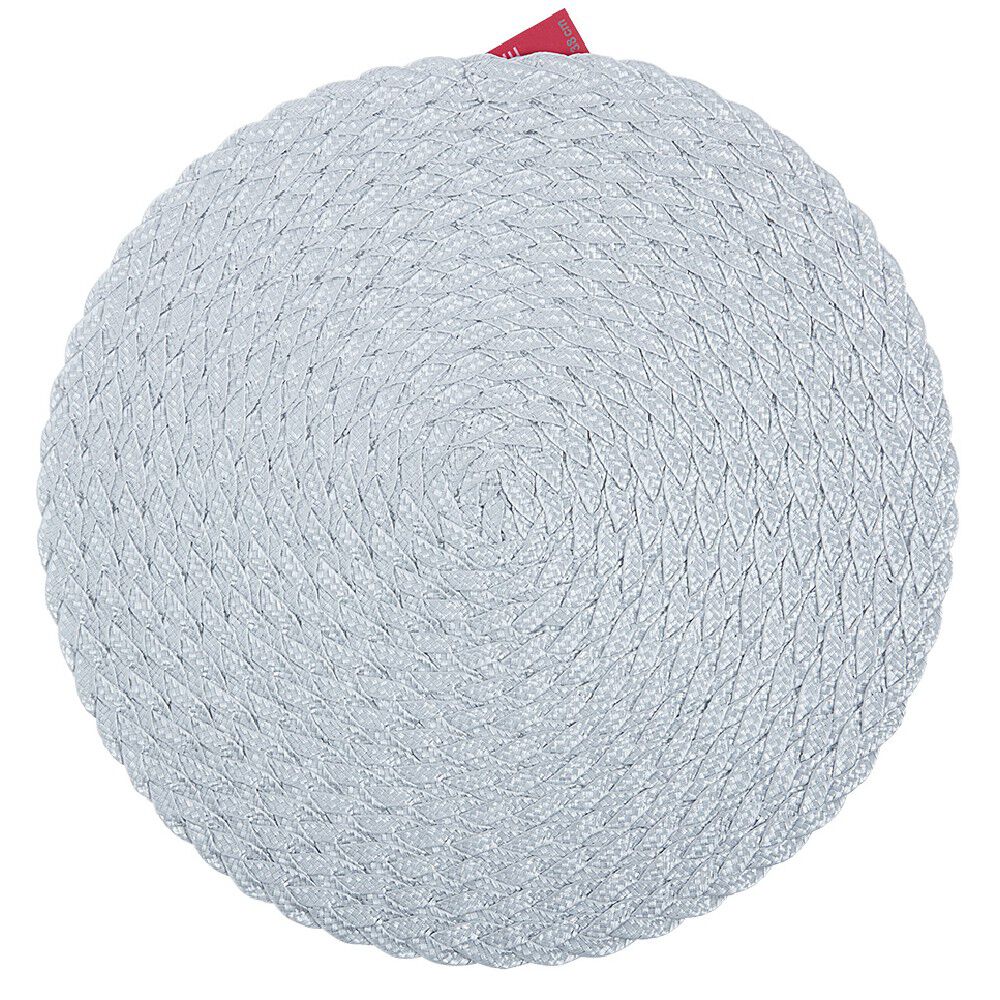 Set de table rond tressé gris