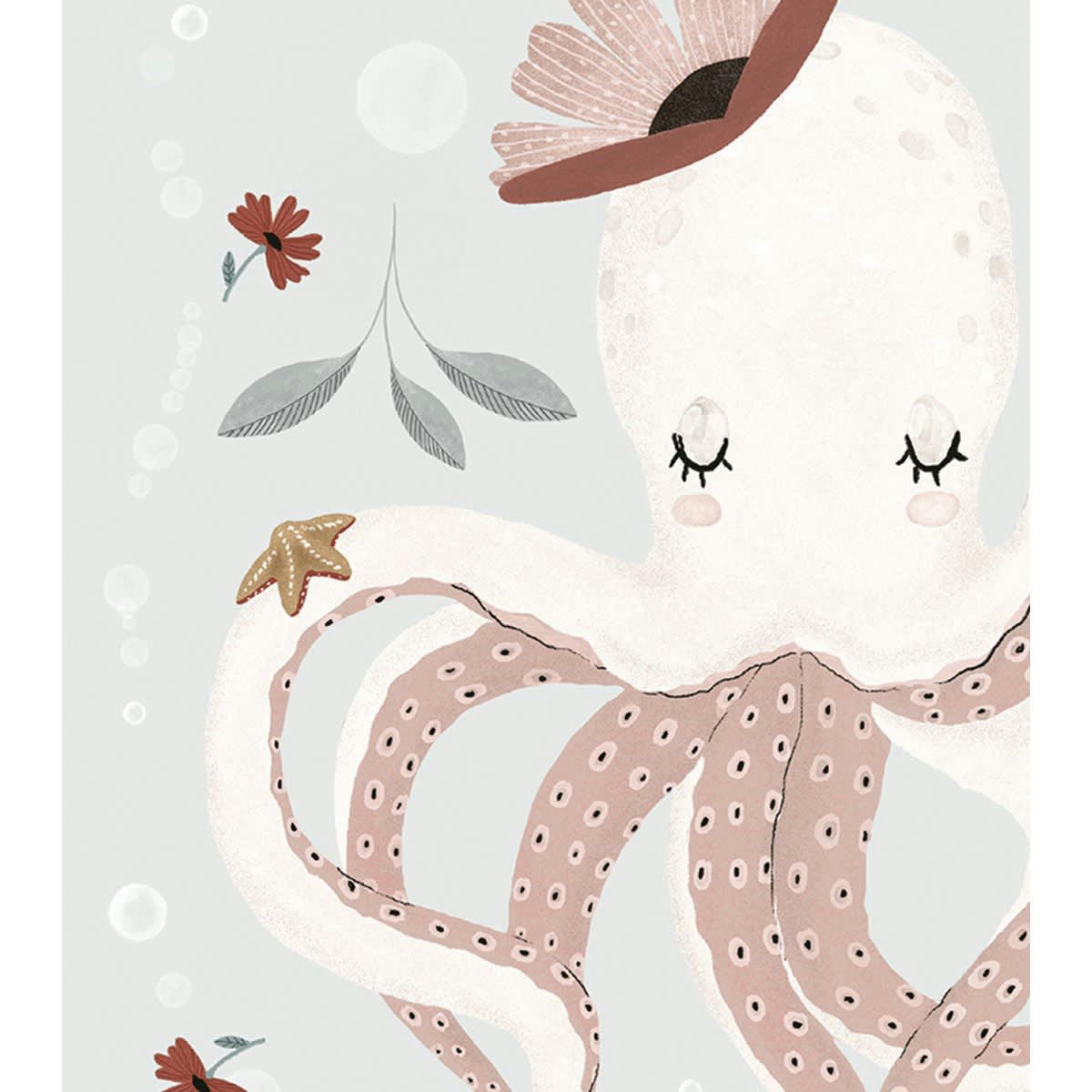 OCEAN FIELD - Affiche pieuvre en Papier Multicolore