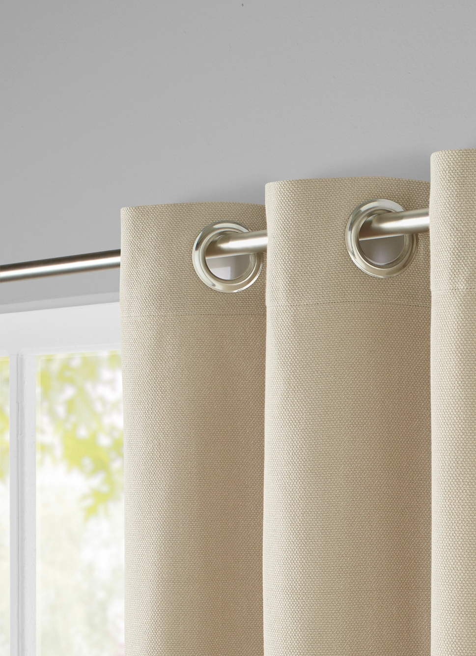 RIDEAU EN COTON NATTÉ UNI - H300CM TAUPE